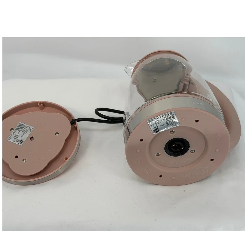 CWC Electric Glass Kettle 1.8L Pink Stainless Steel CGLSK2 1200W New Chic 104-47